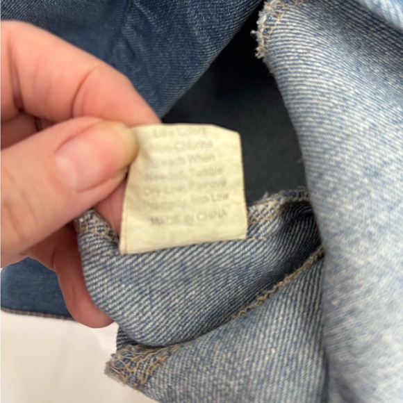 Women's Blue Denim Momcore Jacket with “Mama” Chenille Varsity Letters, Sz M - Picture 5 of 12